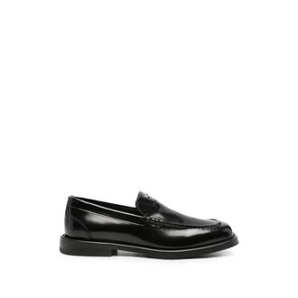 Moschino Schoenen, Heren, Zwart, 41 EU, Leer, Instappers met Apron Neus