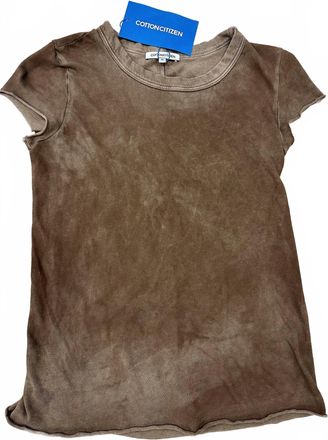 Cotton Citizen Womens Marbella Cap Sleeve Tee In Vintage Hazelnut