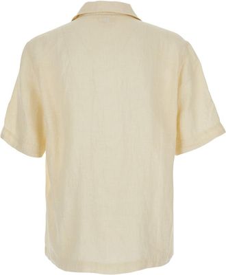 C.P. Company Mens Shirt Linen With Logo, Beige
