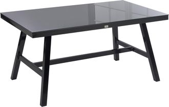 Beliani Beliani - Mesa De Comedor De Jard&iacute;n Negra 150 X 90 Cm Metal Marco De Aluminio Rectangular Moderno Industrial Canetto