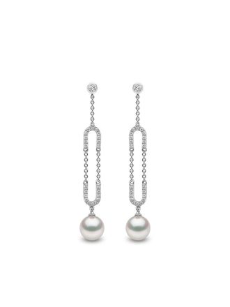 Yoko London 18kt white gold Trend freshwater pearl and diamond earrings - women - Diamond/18kt White Gold/Freshwater Pearl - OS - Silver