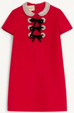 Valentino Abito Corto In Crepe Couture Ricamato Donna PARIS 36