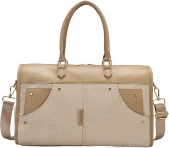 Generic Compatible For Women Travel Duffel Bag Business Handbag Dry Wet Seperate Vintage Luggage Crossbody Pack Large Capacity(Khaki)