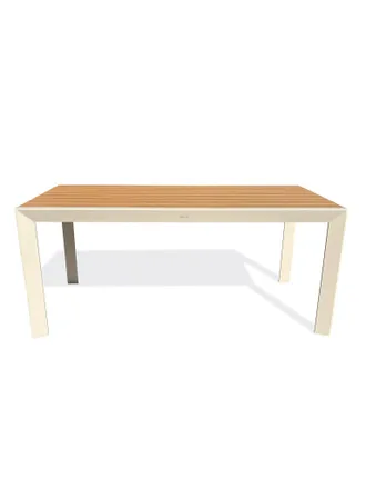 DCB Garden Tonga - Mesa De Jard&iacute;n De Aluminio Con Tablero Efecto Madera - Antracita - Dcb Garden