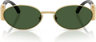 Versace Green Round Gold Frame Sunglasses