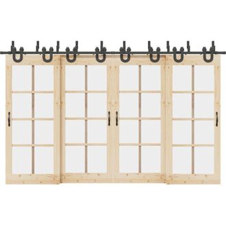 vidaXL Vidaxl - Kit De Herrajes Para Puertas Correderas Acero Negro 366 Cm