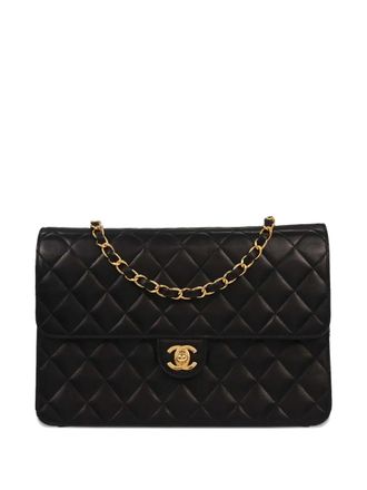 Chanel 2002 medium Half Flap quilted shoulder bag - women - Lambskin - One Size - Black