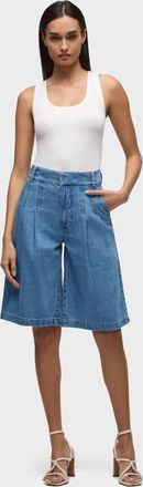 Hudson Clean Front Pleated Bermuda Short In Elm