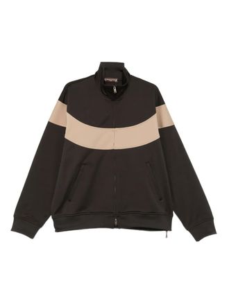 Mastermind Japan panelled zip-up track jacket - Brown