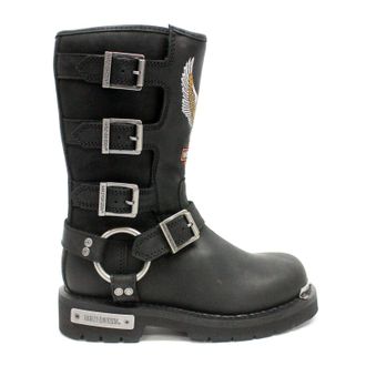 Harley-Davidson Harley Davidson Corley Full Grain Leather Womens Mid Calf Boots - UK 6 - US 8 Women - EU 39 - Black - Size:UK 6