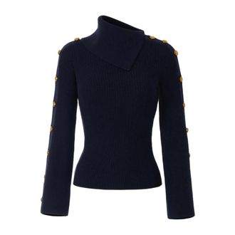 Elisabetta Franchi Dames, Truien, Blauw, Maat: L Viscose