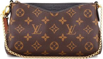 Louis Vuitton Pallas Monogram Canvas with Leather clutch bag - Zwart