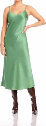 Fifteen Twenty Bias Slip Midi Dress In Sage