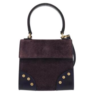Celine Handbag Suede Purple Suede Handbag (Pre-Owned)