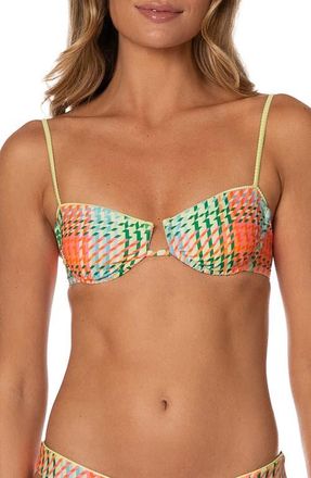 Maaji Dreamy Grid Amatista Underwire Reversible Bikini Top in Open Green at Nordstrom, Size X-Small
