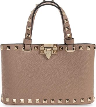 Valentino Garavani Leren Tas met Studs - Dames - Handtassen - Beige - ONE Size - Leer - Tassen