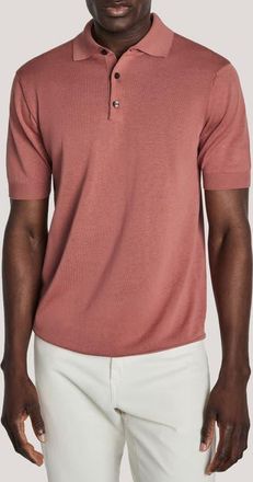 Jack Victor Tupper Organic Cotton & Silk Polo in Dark Coral at Nordstrom, Size Xxx-Large