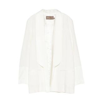 Simona Corsellini 0003 Blazer Rever Raso - Jackets - Mujer - Blanco - M