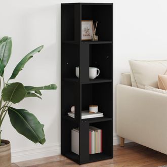 vidaXL Mueble De Esquina Madera Contrachapada Negro 33x33x132 Cm Vidaxl