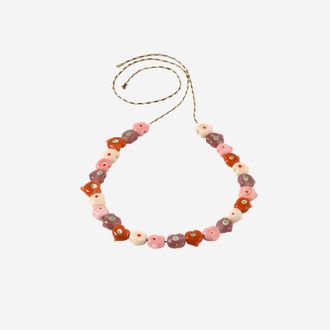 Sorbet Island Heart Shaped Glass Bead Necklace