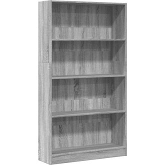 vidaXL Bookcase Grey Sonoma 80x24x143 cm Engineered Wood Vidaxl