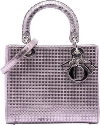 Dior Pre-owned Lady Dior Handbag - Dames - Vintage Handtas - Paars - ONE Size - Leer - Vintage