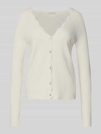 Christian Berg Strickcardigan aus Viskose-Mix in Offwhite, Gr&ouml;&szlig;e XXL