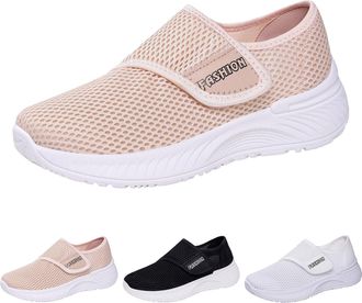 Generic Womens Extra Wide Fit Shoes with Adjustable Strap Ladies Casual Comfortable Lightweight Shoe Outdoor Non Slip Orthopedic Breathable Mesh Lining Diabet