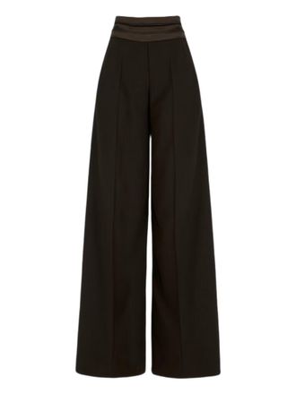 D.exterior Wide-Leg Black Trousers With Structured Waistband