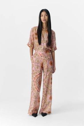 Object wide leg regular waist casual broek roze