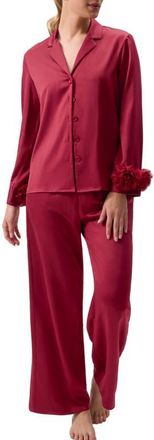 Rya Collection Sweetie Charmeuse Pajamas in Holly at Nordstrom, Size X-Small