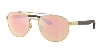 Ray-Ban RB3736CH Polarized 001/I0 Mens Sunglasses Gold Size 56