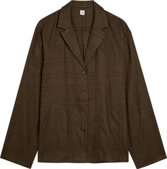 Toteme Monogram Flannel Pyjama top - Dark Brown - 32 (UK4 / Xxs)