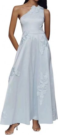 Hutch Womens Adelaide One-Shoulder Floral Maxi Dress In Light Blue