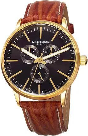 Akribos XXIV Omni Quartz Black Dial Mens Watch P50127