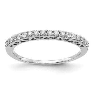 Diamond2Deal 14k Gold Lab Grown Diamond Wedding Band Ring 1/4Ct Clarity- VS Color- G-H