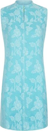 Shanghai Tang Abito corto con motivo jacquard - Blu