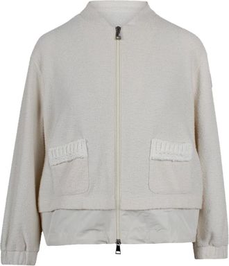 Moncler Cardigans, female, White, Size: M Cardigan with patch pockets