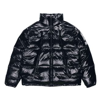 adidas Mens adidas originals Solid Color Zipper Long Sleeves Stand Collar Black Down Jacket H66013