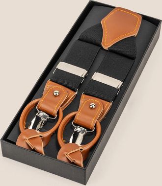 Oswin Hyde Mens Black Combination Braces - Size: ONE size