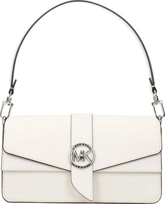 Michael Kors Tassen, Dames, Wit, ONE Size, Leer, Leren Schoudertas