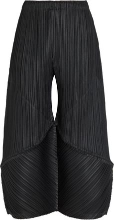 Pleats Please Issey Miyake Pleated Wide-leg Cropped Woven Trousers - Black - 5