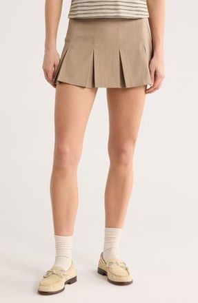 Motel Ronaso Pleat Miniskirt in Light Brown at Nordstrom Rack, Size Xx-Small