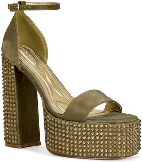 Azalea Wang Wilma Ankle Strap Platform Sandal in Bronze at Nordstrom Rack, Size 6.5