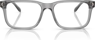 Emporio Armani 55mm Rectangle Optical Glasses in Shiny Grey/demo Lens at Nordstrom