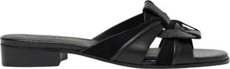 Scarosso Anna Slippers - Dames - Sandalen - Zwart - 40 EU - Leer - Schoenen