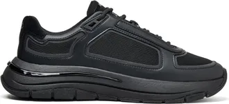 Mallet Footwear Alton Leather And Mesh Trainers in Black at Nordstrom, Size 12