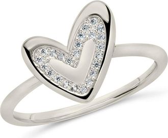 Sterling Forever Sterling Silver Mabel CZ Heart Ring