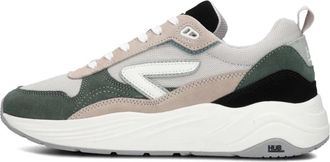 HUB Groene lage sneakers voor heren - Heren - Sneakers - Veelkleurig - 40 EU - Wol - Schoenen