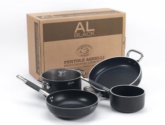 Pentole Agnelli 5-piece aluminum and non-stick battery set